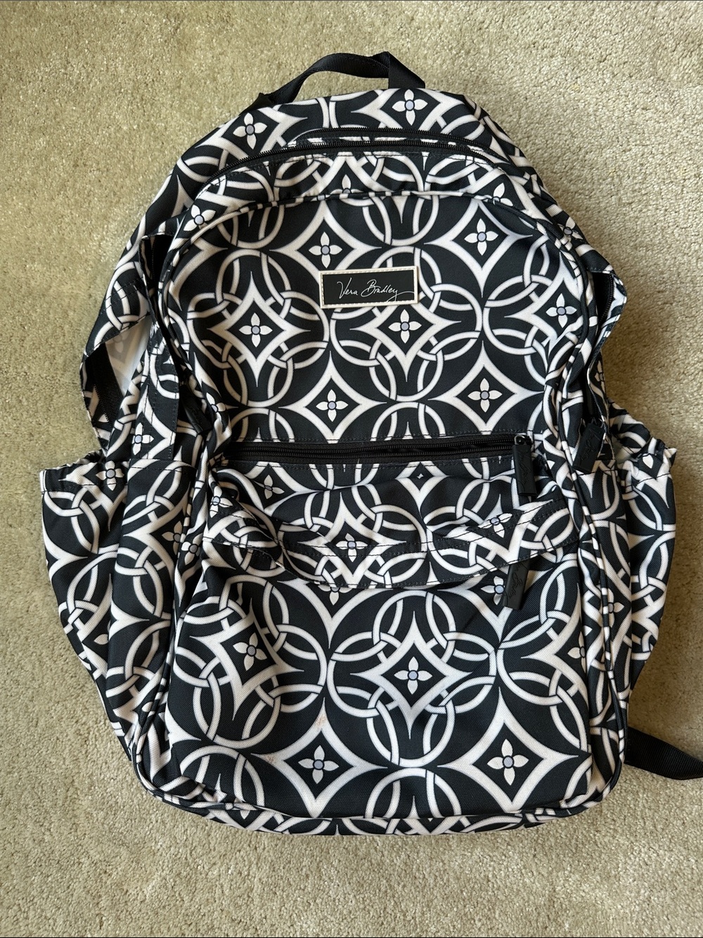 Vera Bradley Black and White Geometric Print Backpack